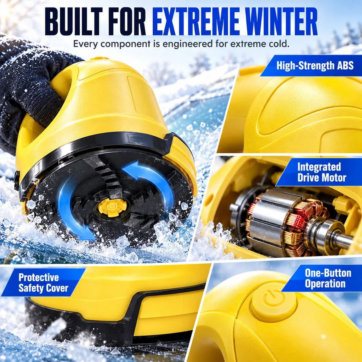 Electric Car Ice Scraper USB Rechargeable Winter Window Snow Removal Tool