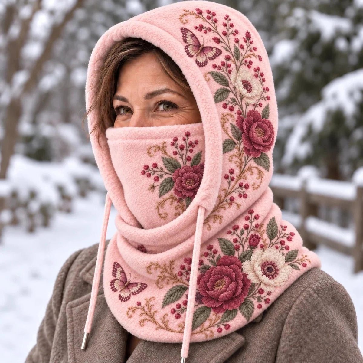 Women’s Floral 3-in-1 Winter Hood