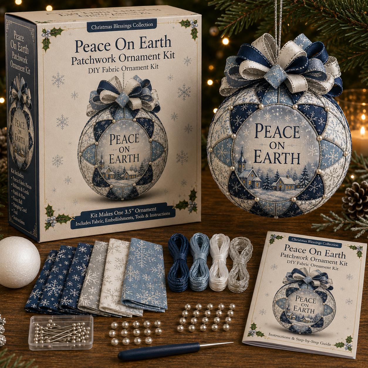 Christmas Blessings Patchwork Ornament DIY Kit