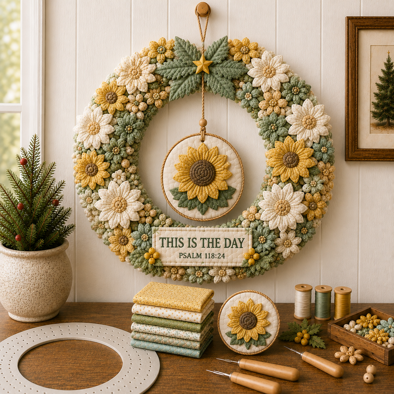 Faith & Scripture Fabric Wreath DIY Kit