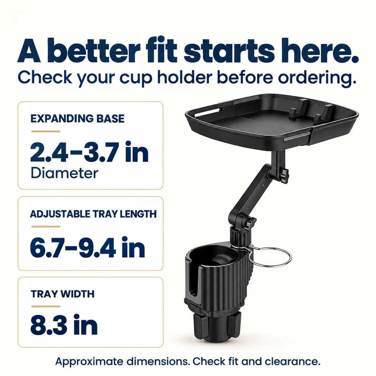 Universal 360° Swivel Car Cup Holder Tray
