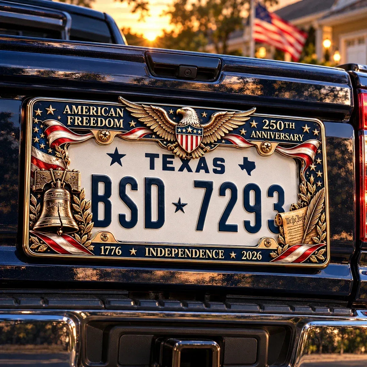 America 250th Anniversary Metal License Plate Frame