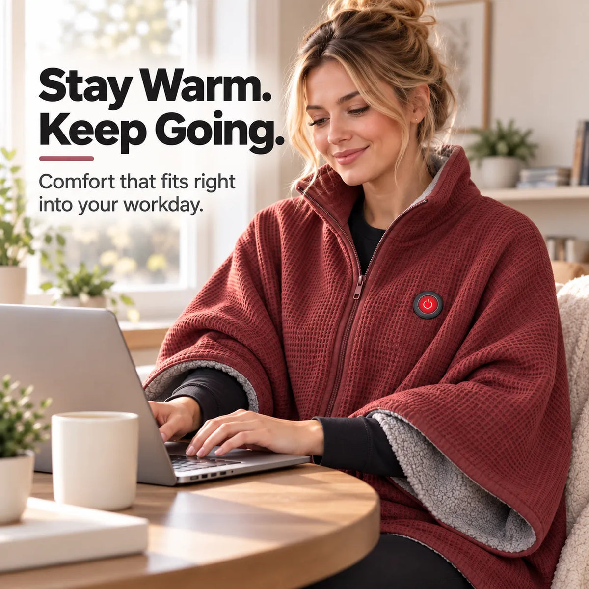 Wearable Heated Blanket Shawl