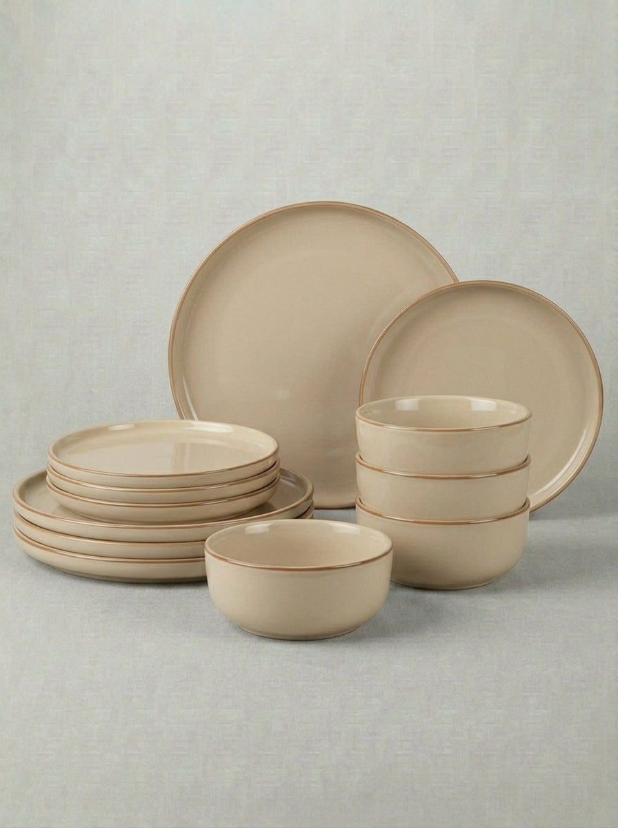 Modern Everyday Grey Reactive Glaze Dinnerware Set