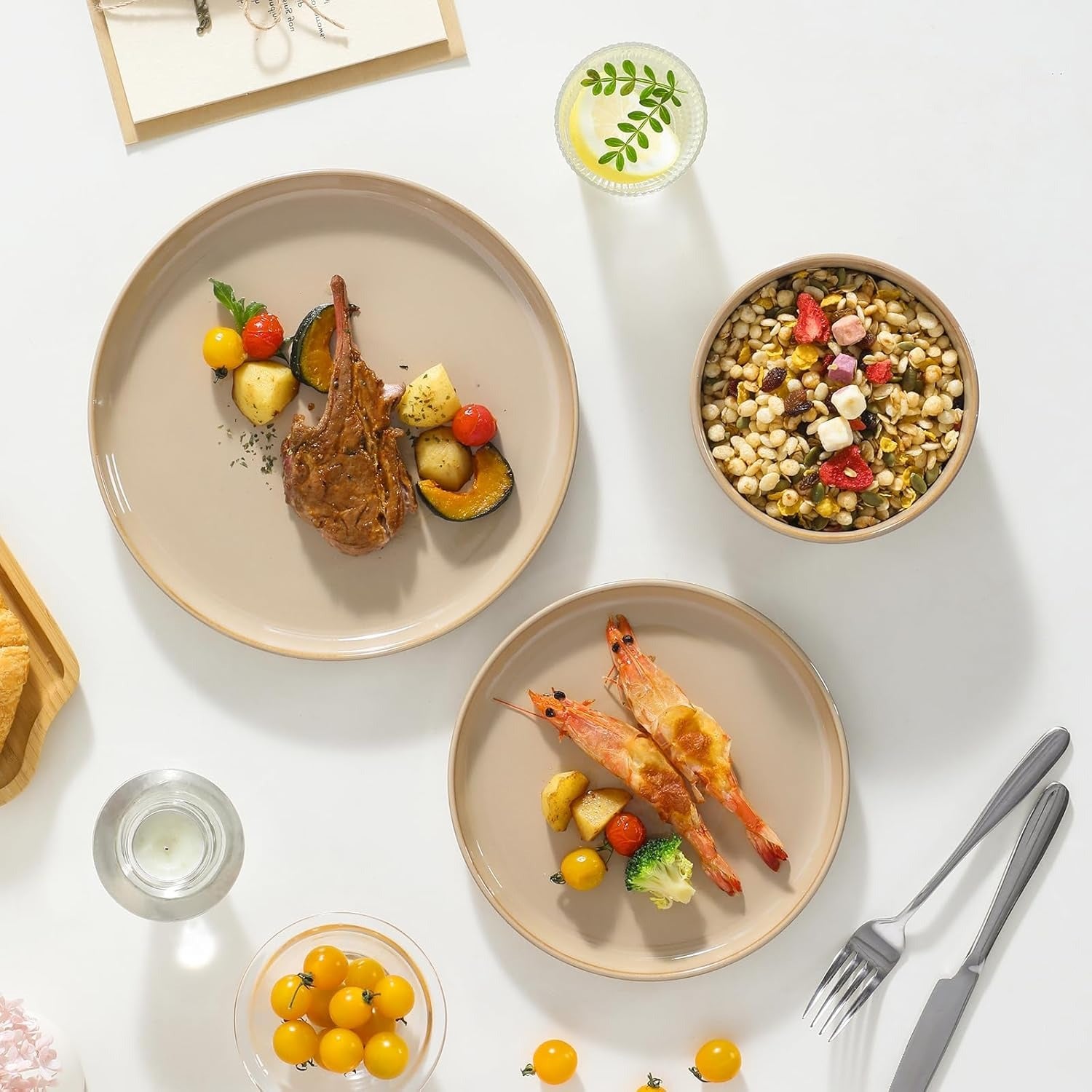 Modern Everyday Grey Reactive Glaze Dinnerware Set