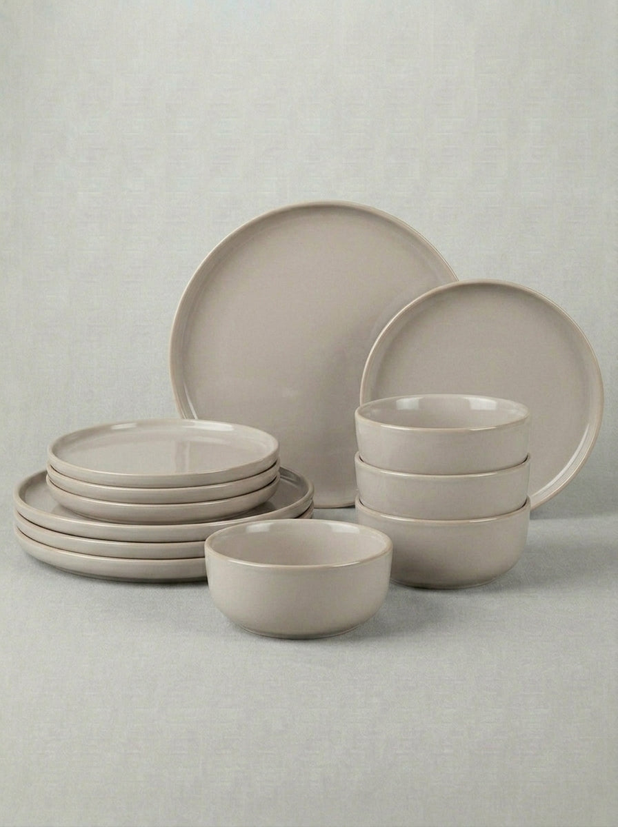 Modern Everyday Grey Reactive Glaze Dinnerware Set