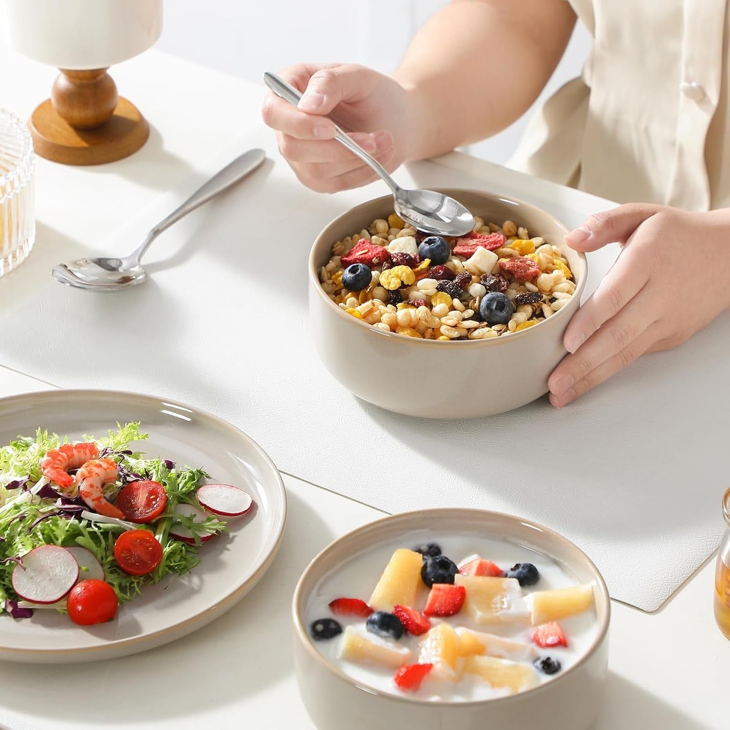 Modern Everyday Grey Reactive Glaze Dinnerware Set
