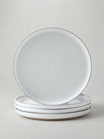 Classic White Stoneware Dinner Plates for Modern Everyday Dining
