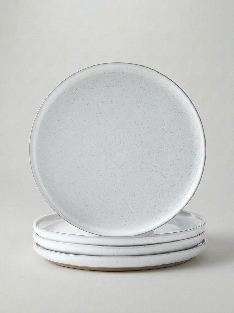 Classic White Stoneware Dinner Plates for Modern Everyday Dining