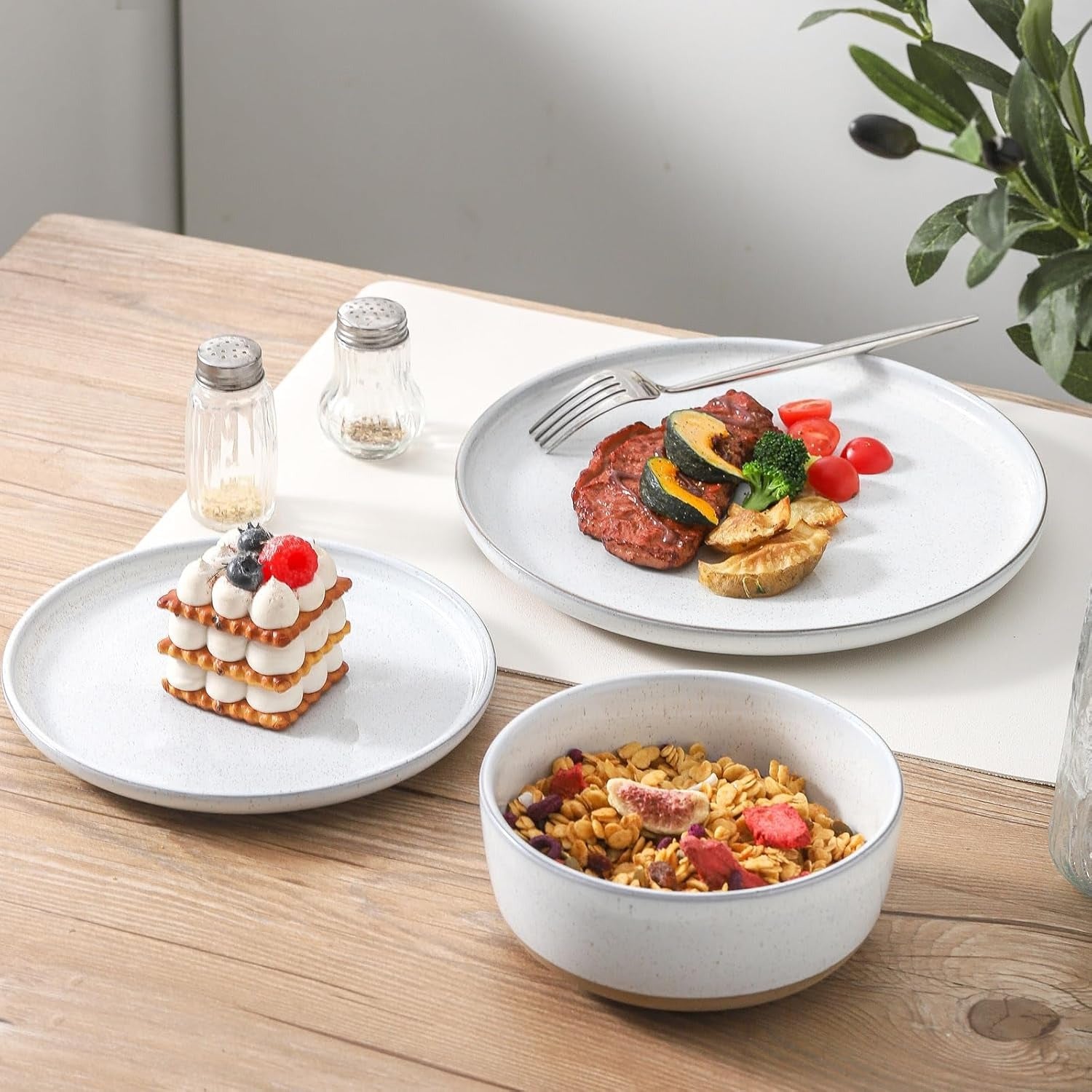 Classic White Stoneware Dinner Plates for Modern Everyday Dining