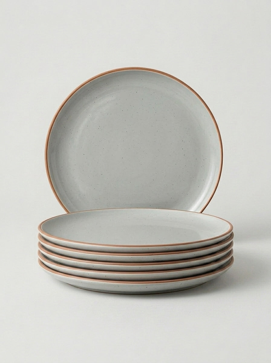 Modern Rustic Earl Grey Ceramic Dinner Plates