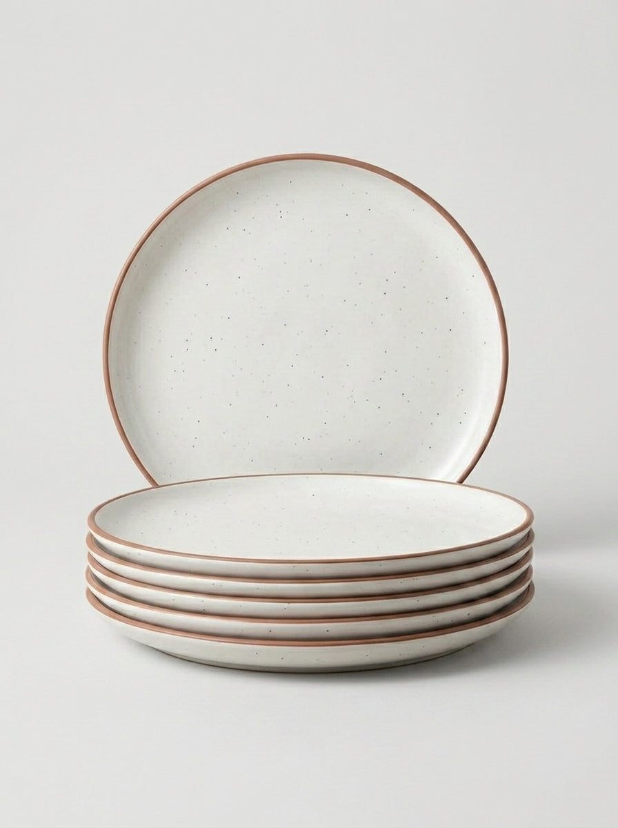 Modern Rustic Earl Grey Ceramic Dinner Plates