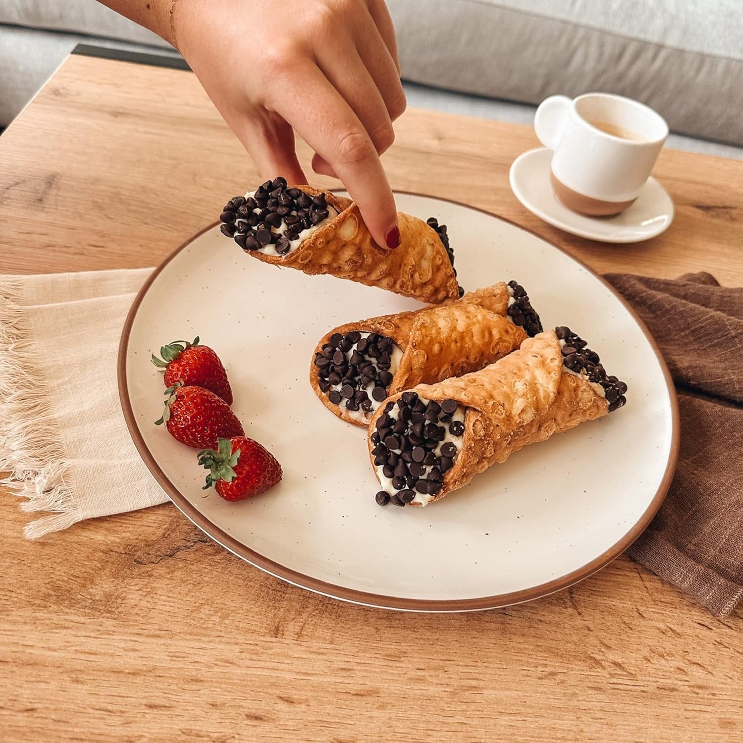 Modern Rustic Earl Grey Ceramic Dinner Plates