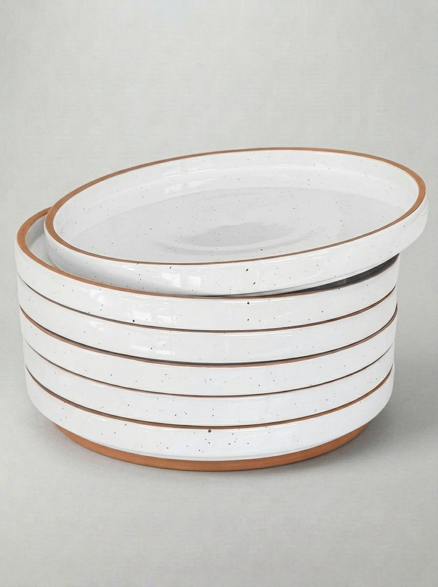 Vanilla White Ceramic Dessert Plates for Mindful Everyday Dining