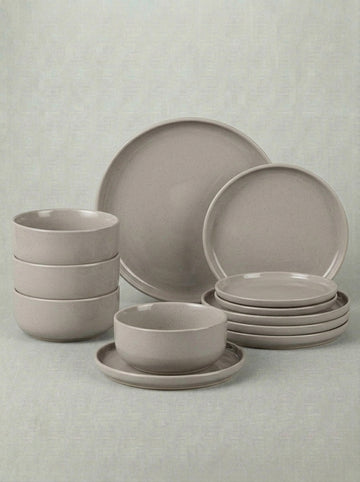 Handcrafted Speckled Cream Stoneware Dinnerware Set