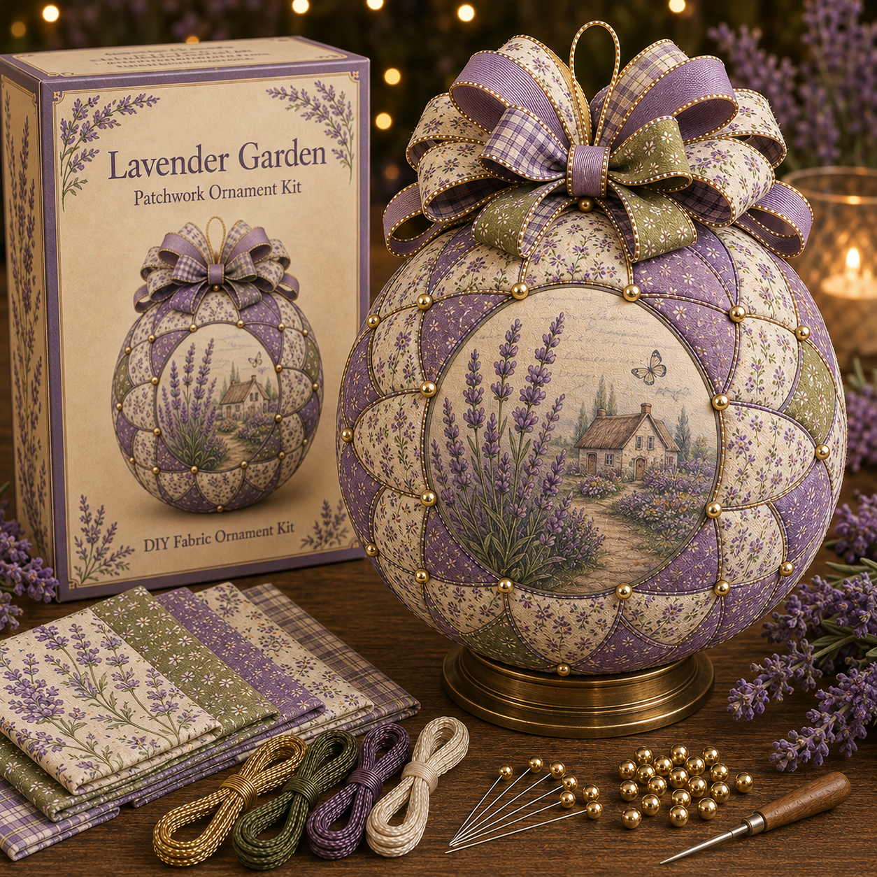 Garden & Birds Patchwork Ornament DIY Kit