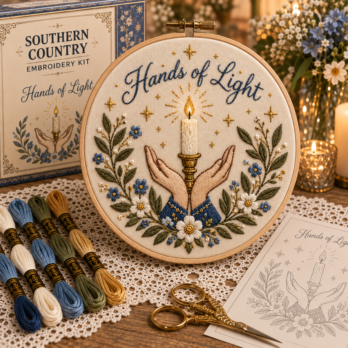Hanukkah DIY Embroidery Kit – Beautiful Festival of Lights Designs