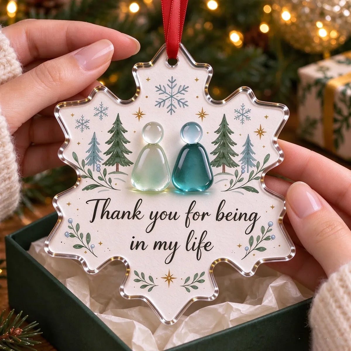 Handcrafted Snowflake Sea Glass Keepsake Ornament
