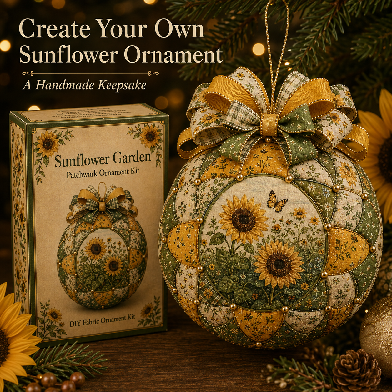 Garden & Birds Patchwork Ornament DIY Kit
