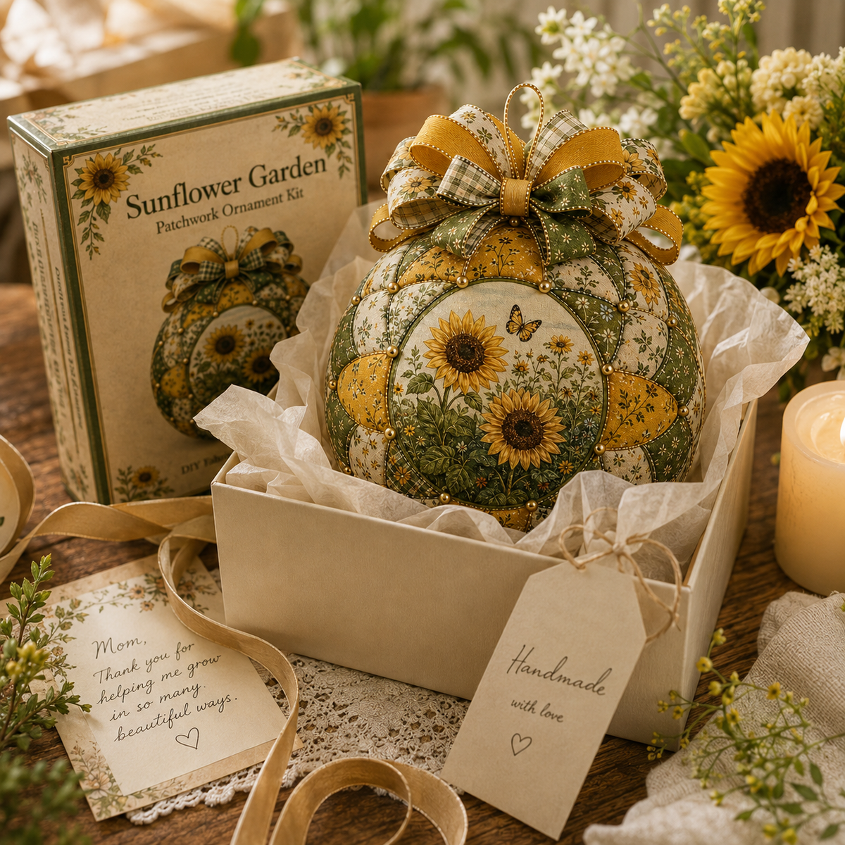 Garden & Birds Patchwork Ornament DIY Kit
