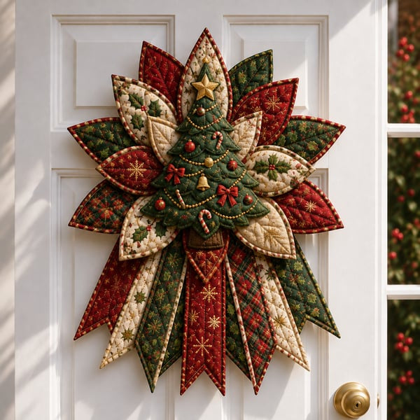 Festive Quilted Christmas Door Hanging DIY Sewing Kit