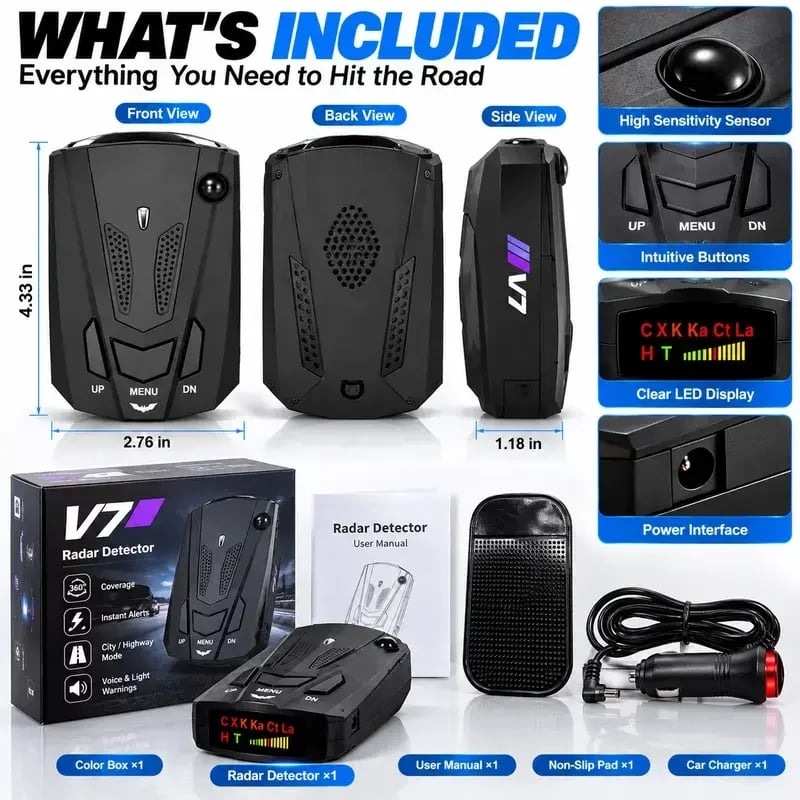 V7 Multi-Band Radar Alert Detector