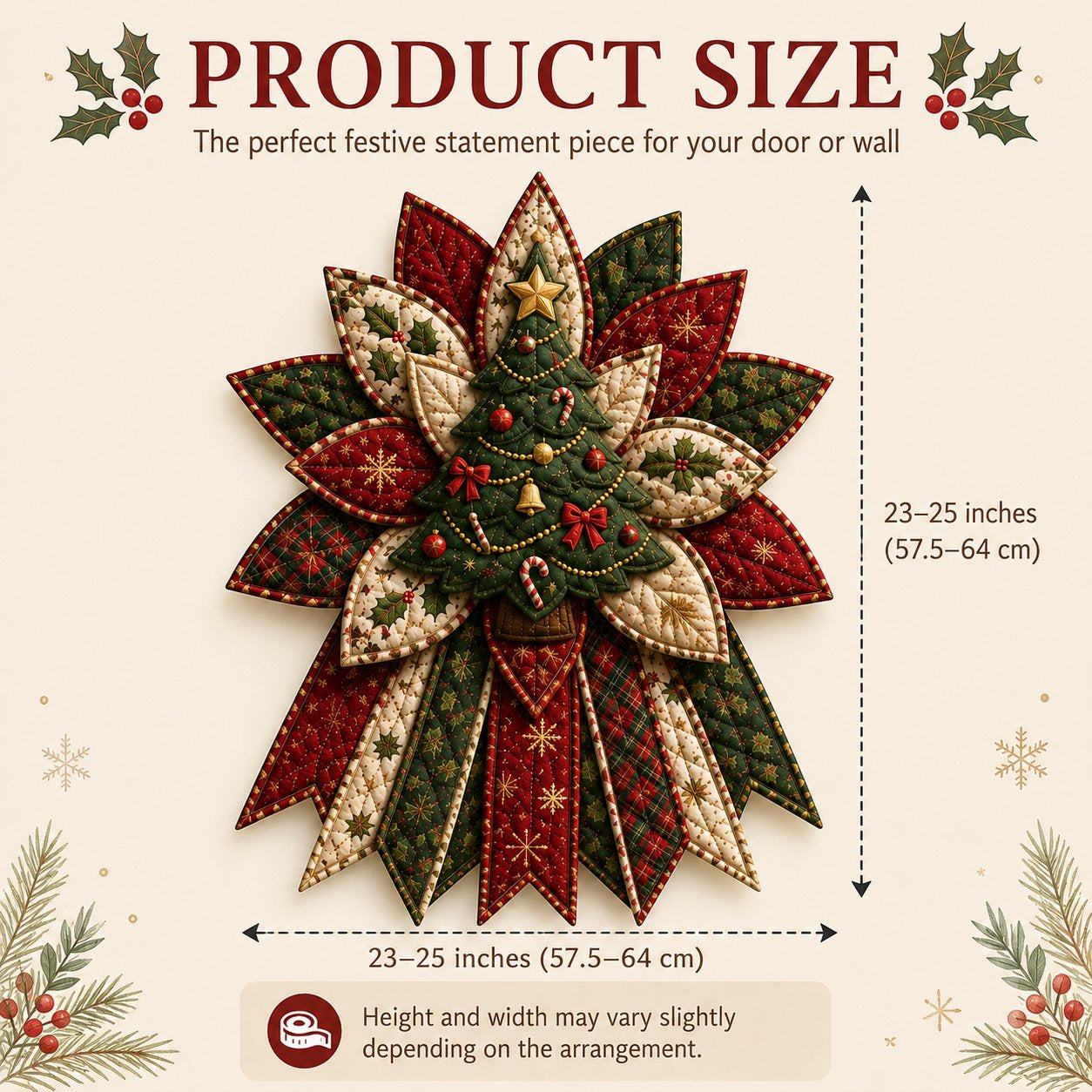 Festive Quilted Christmas Door Hanging DIY Sewing Kit