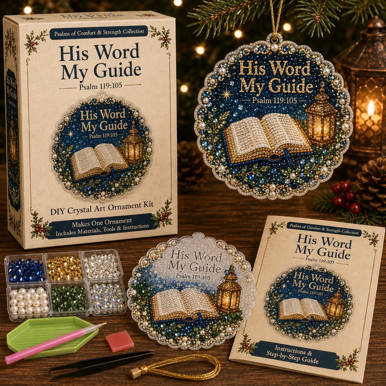 Beginner-Friendly Scripture Pearl Diamond Art Ornament DIY Kit