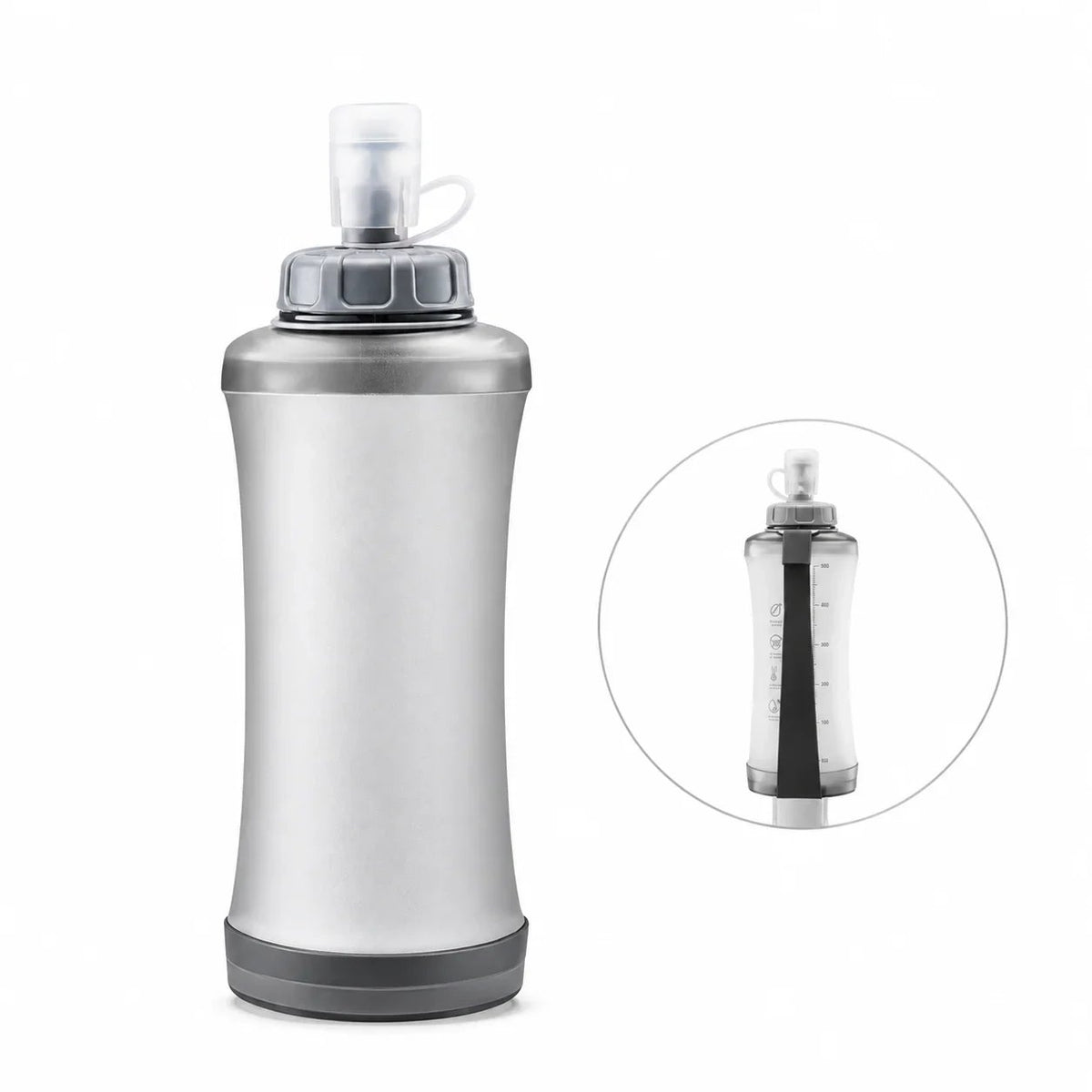 Silent Collapsible Hunting Water Bottle – 500ML Soft Flask for Outdoor Adventure
