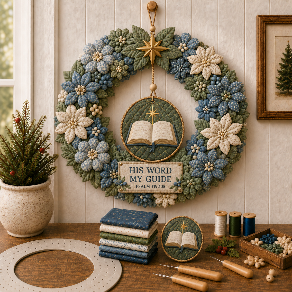 Faith & Scripture Fabric Wreath DIY Kit