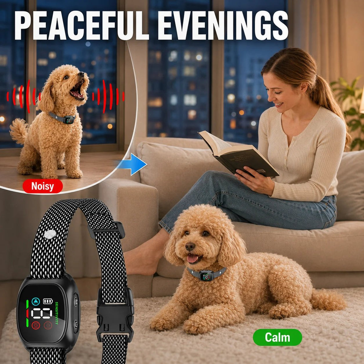 Smart No-Shock Anti-Bark Collar for Dogs