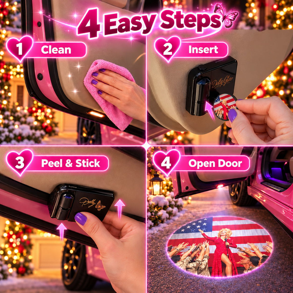 Car Door Welcome Shadow Light | Glow With Your Favorite Country Star