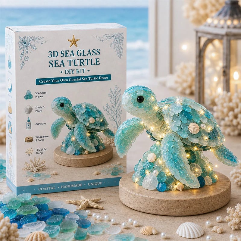 Beginner-Friendly DIY 3D Lighted Sea Glass-Style Art Kit Collection