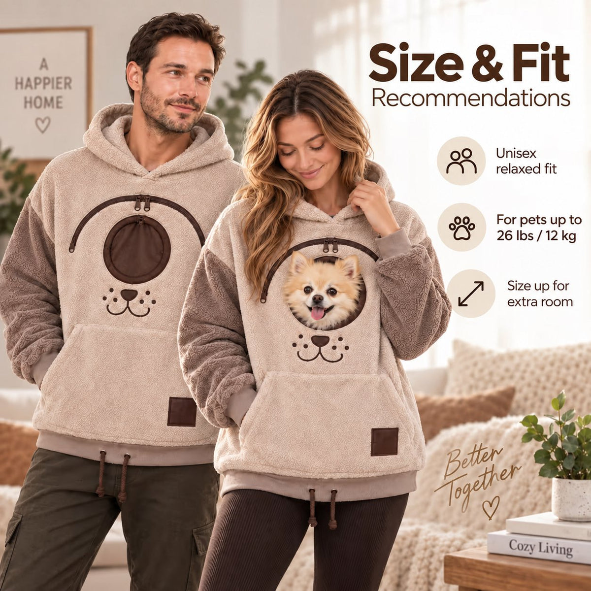 Cozy Pet Carrier Hoodie — Built-In Pouch for Cats & Small Dogs