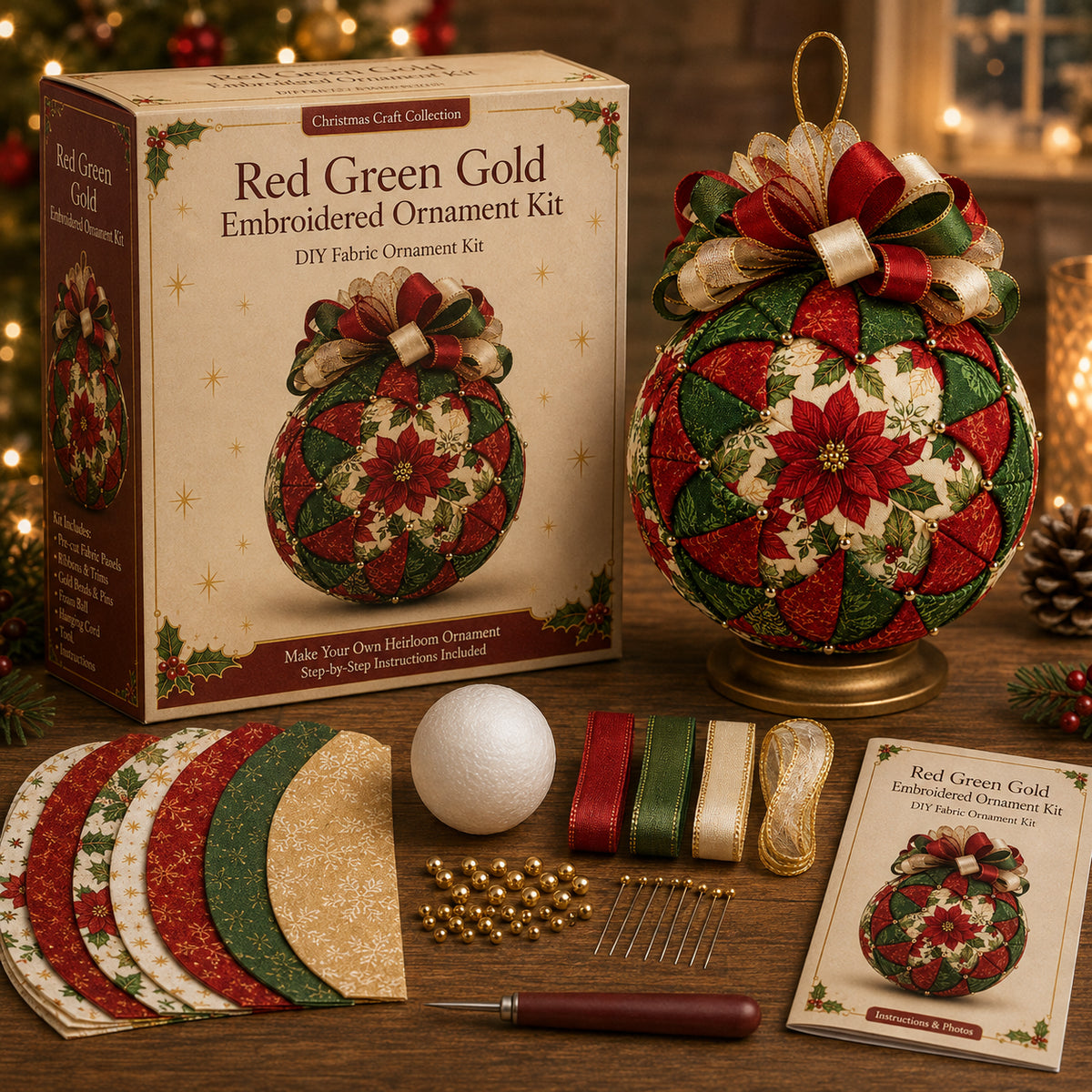 DIY Christmas Patchwork Ornament Kit