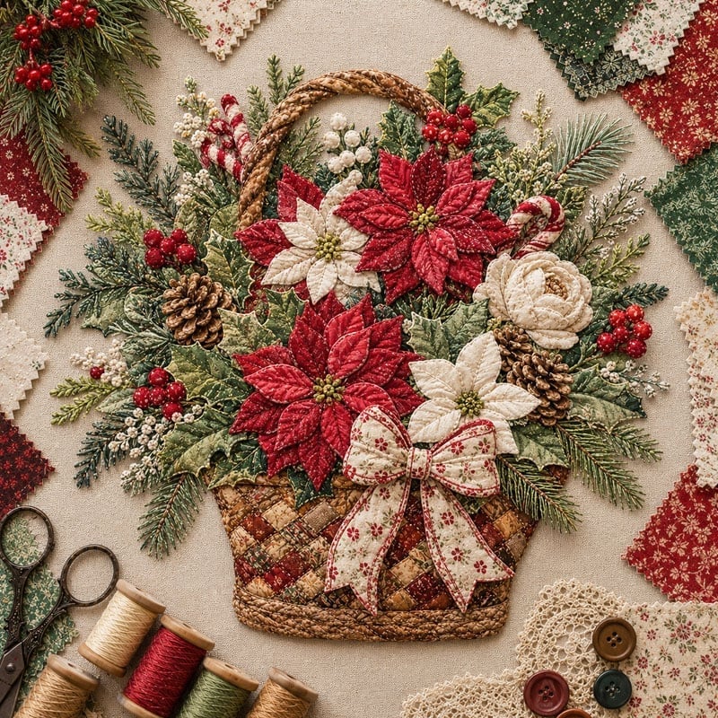 Premium Floral Basket Patchwork DIY Kit