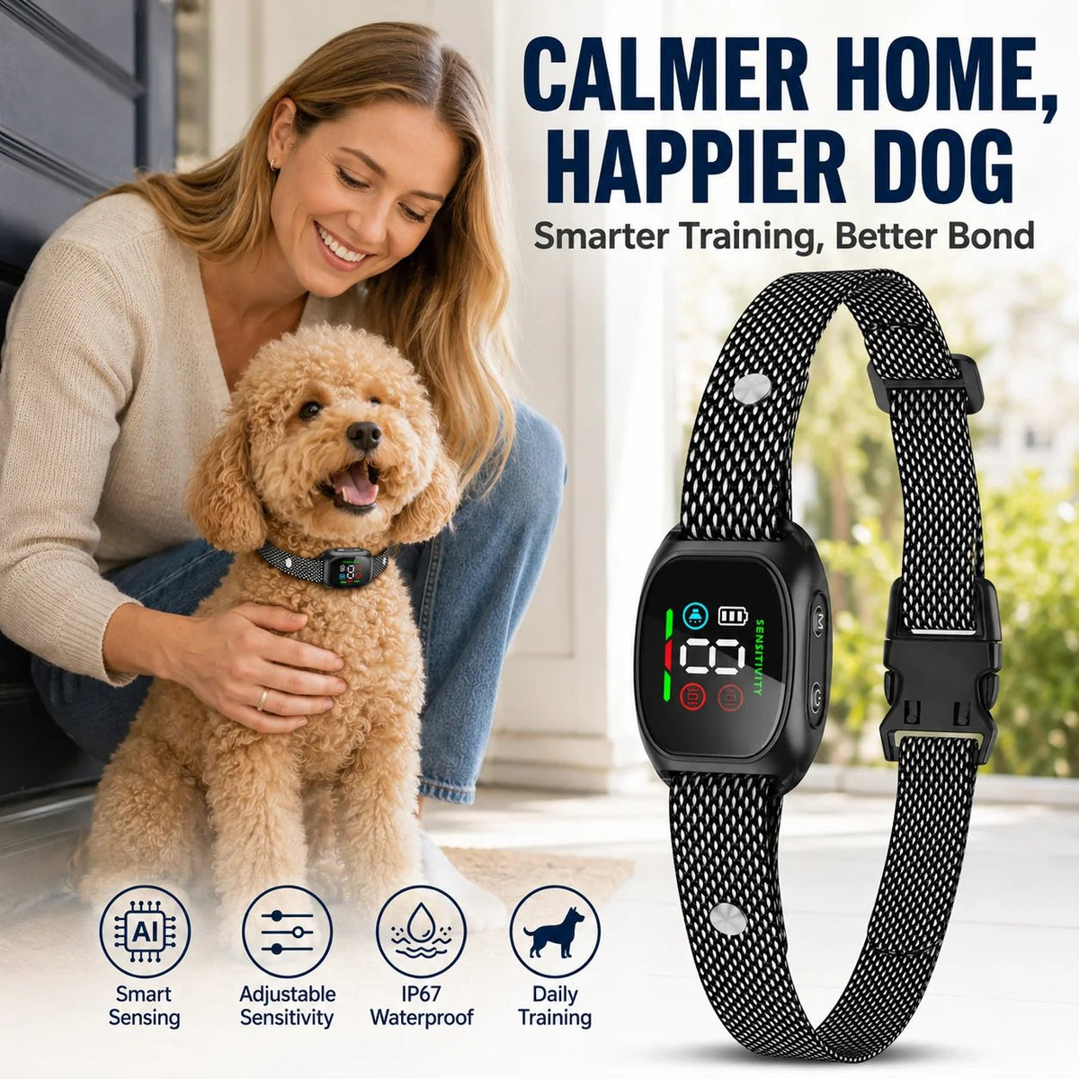Smart No-Shock Anti-Bark Collar for Dogs