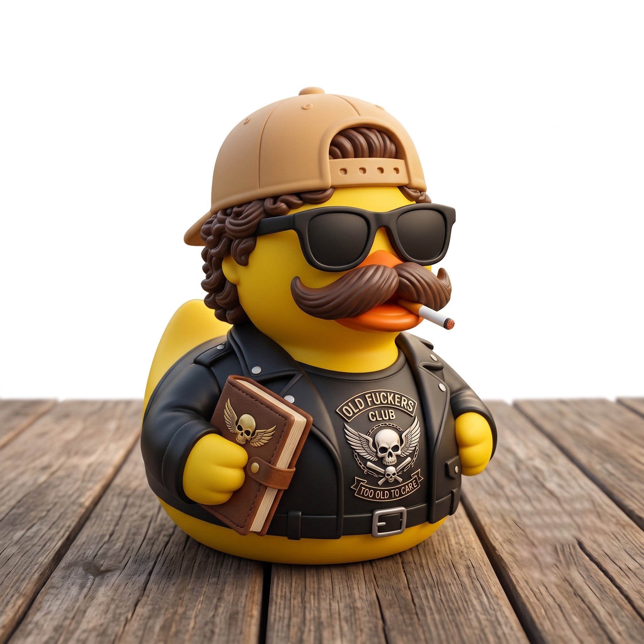 "Old F**kers Club" Biker Duck Figurine