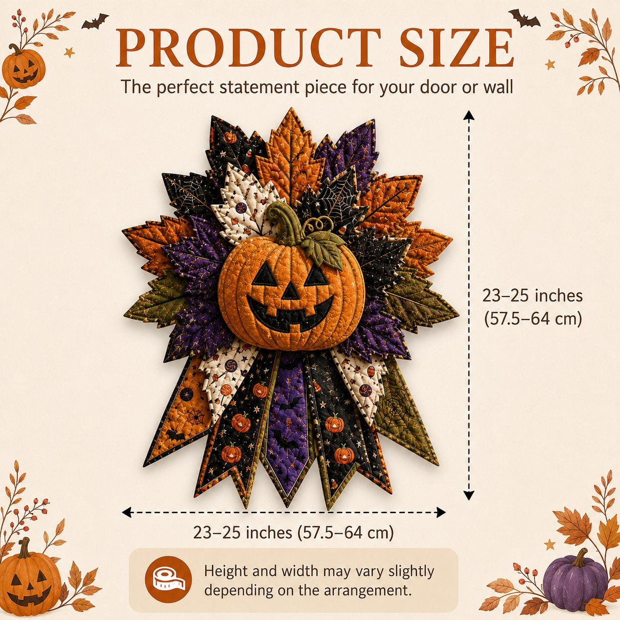 DIY Quilted Halloween Pumpkin Door Hanger Kit