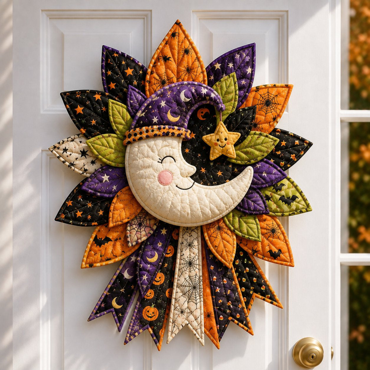 DIY Quilted Halloween Pumpkin Door Hanger Kit