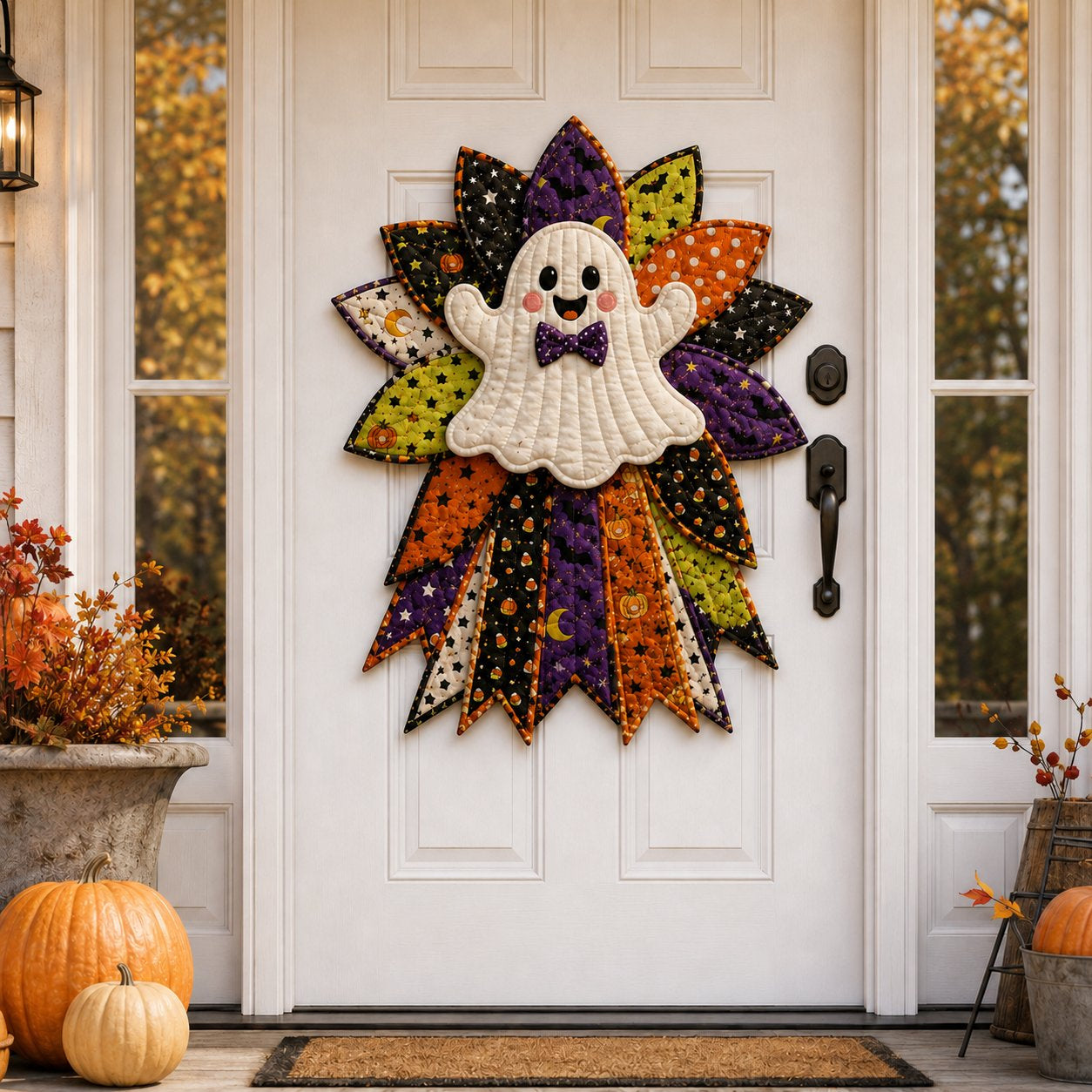 DIY Quilted Halloween Pumpkin Door Hanger Kit