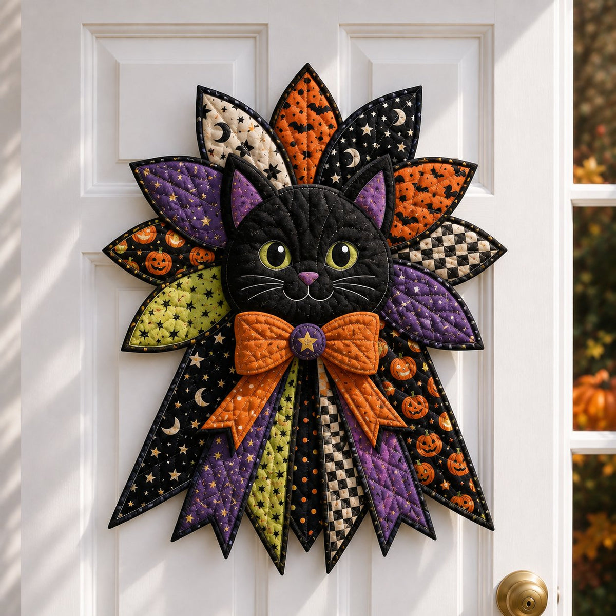 DIY Quilted Halloween Pumpkin Door Hanger Kit