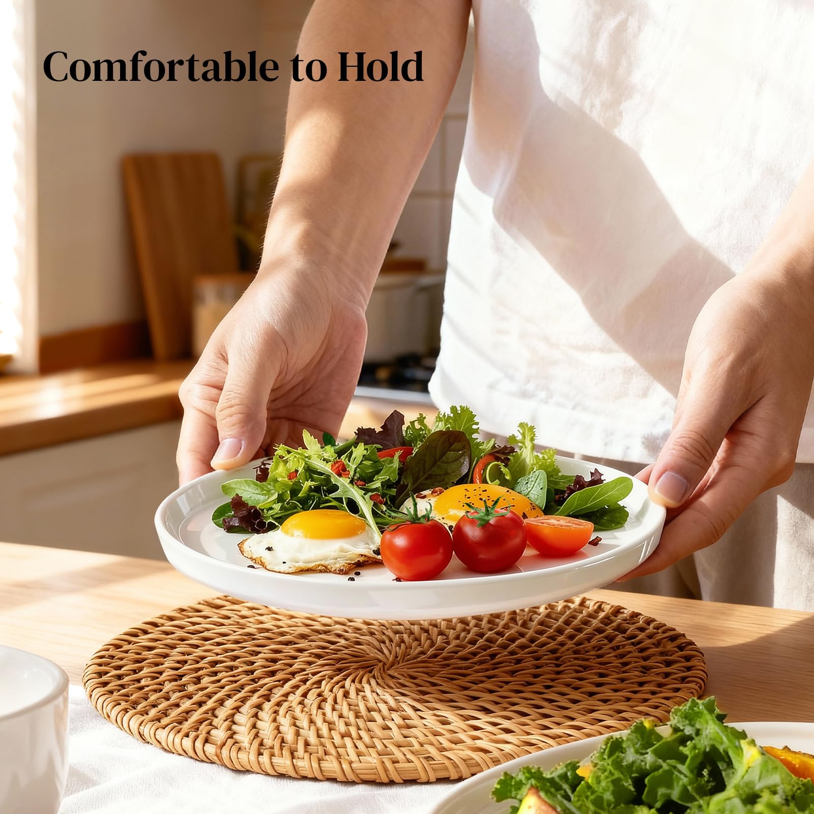 8" Porcelain Salad Plates Set of 6 – White Dessert & Appetizer Plates