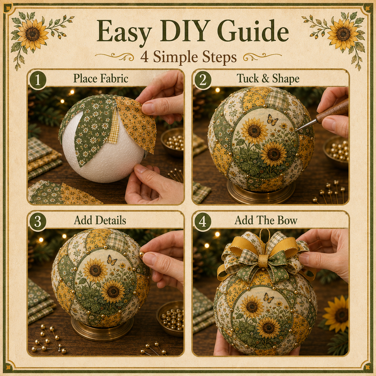 Garden & Birds Patchwork Ornament DIY Kit