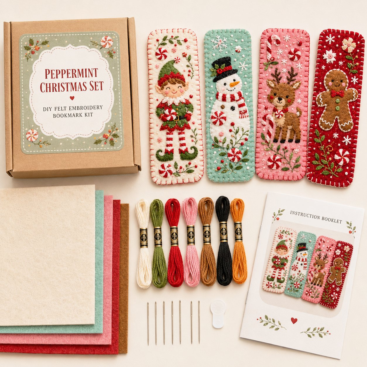 DIY Felt Embroidery Bookmark Kit