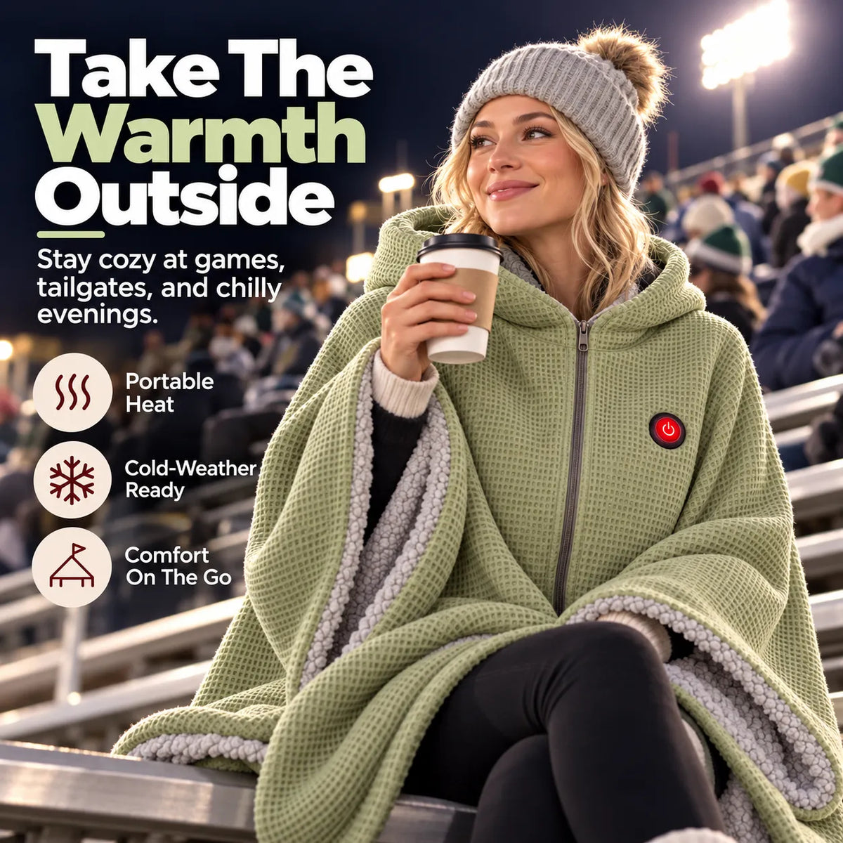Wearable Heated Blanket Shawl