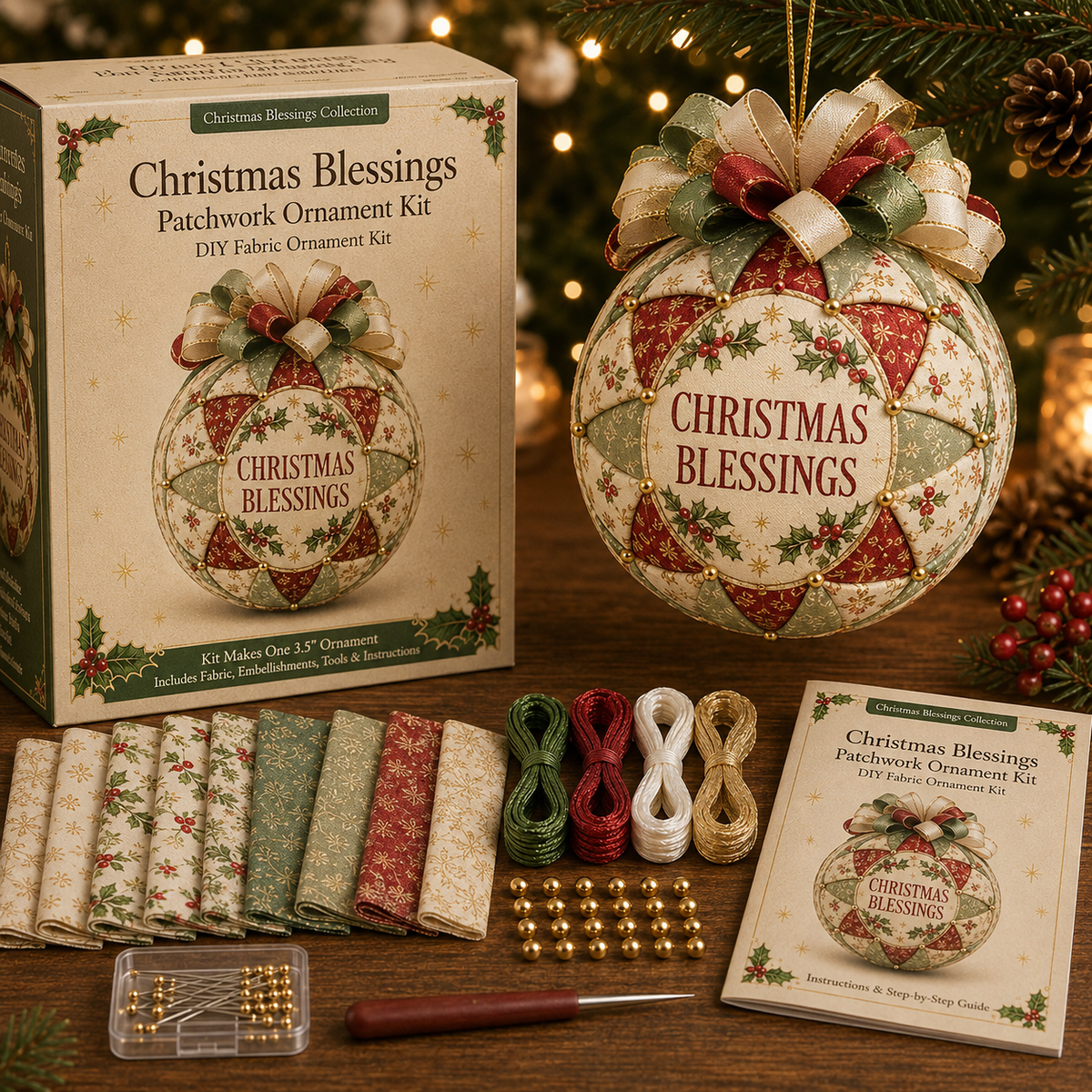 Christmas Blessings Patchwork Ornament DIY Kit