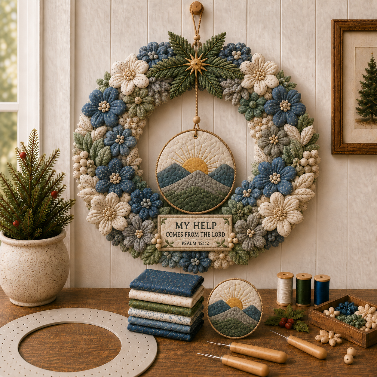 Faith & Scripture Fabric Wreath DIY Kit