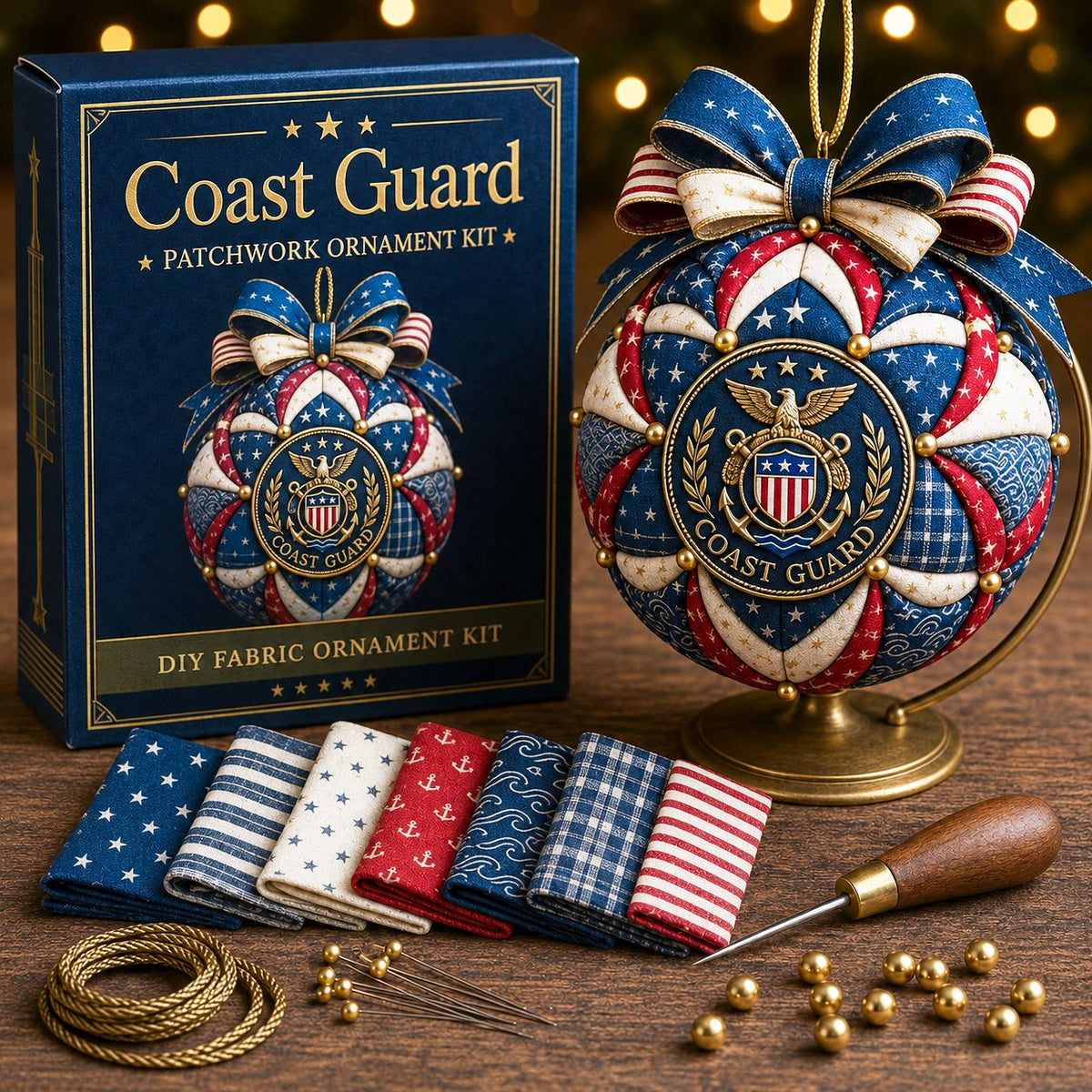 Patriotic & Military Tribute Patchwork Ornament DIY Kit