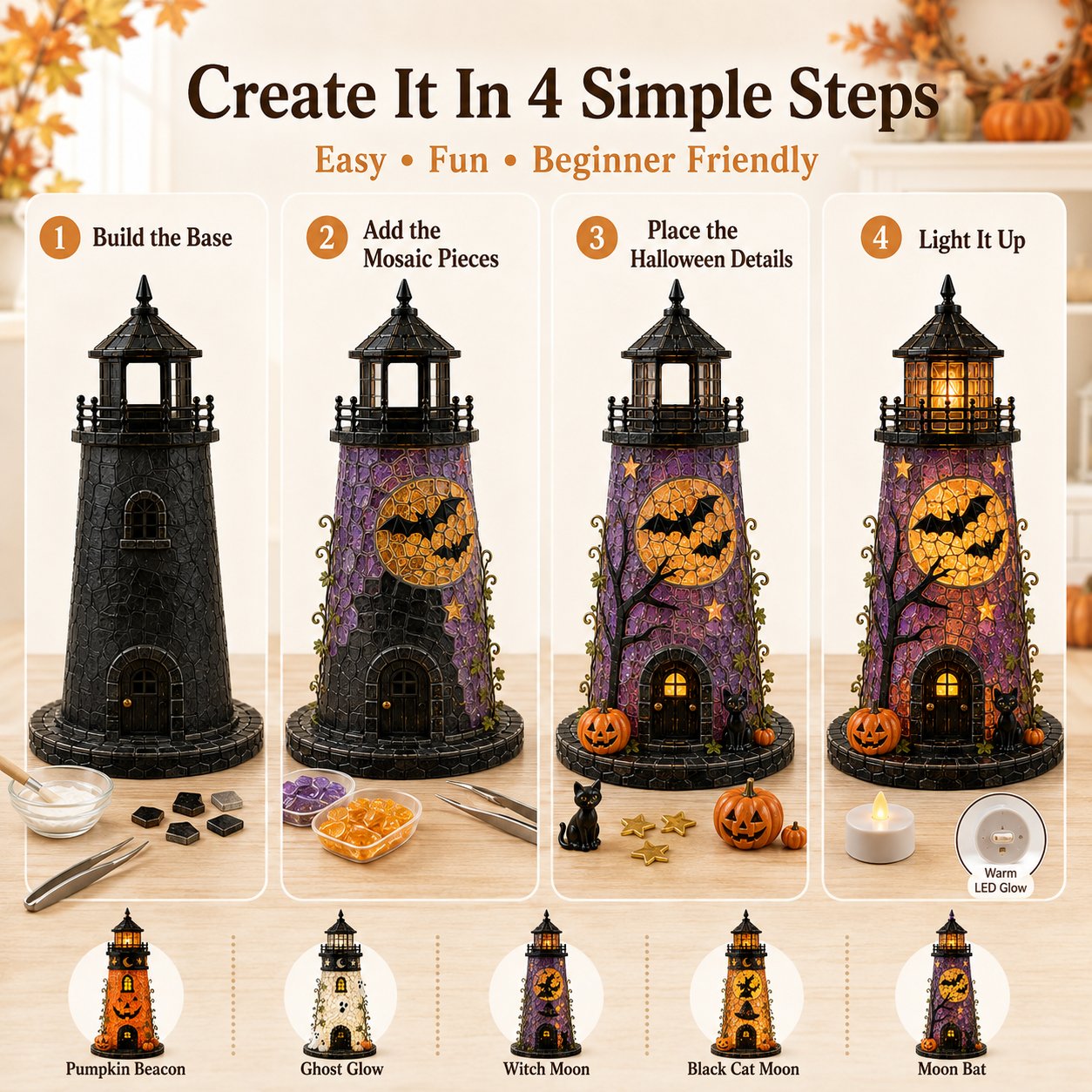 DIY Sea Glass  – Halloween Lighthouse Kit